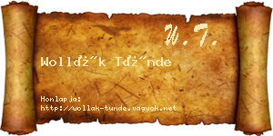 Wollák Tünde névjegykártya